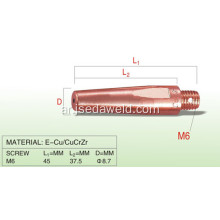 M6 4MM الاتصال تلميح MIG / MAG لحام الشعلة